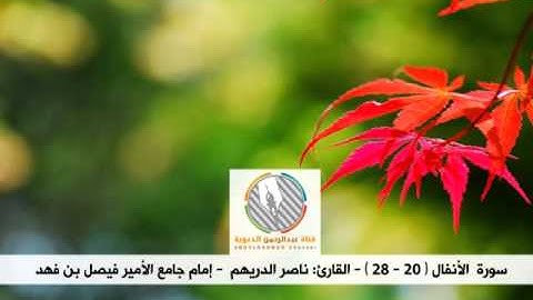 تلاوة بديعة لسورة الأنفال l القارئ: ناصر الدريهم l إمام جامع الأمير فيصل بن فهد