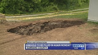 Sinkhole to be filled again Monday