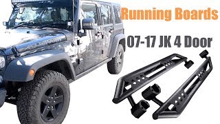 How to Install Running Boards for 07-17 Jeep Wrangler Jk 4 Door - YouTube