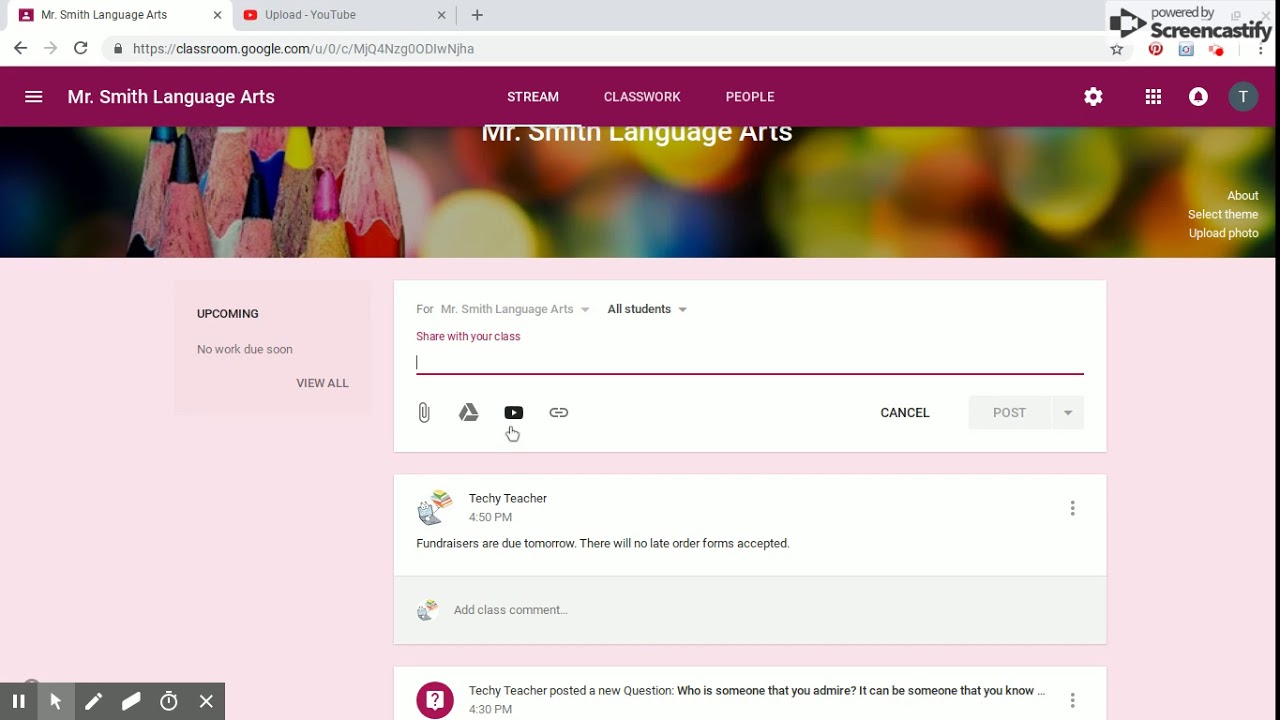How To Post On The Stream On Google Classroom - YouTube