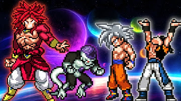 Broly SSJ4 OP & Freiza Black V2 OP VS Gogeta TP V3 & Goku MUI OP in Jump Force Mugen