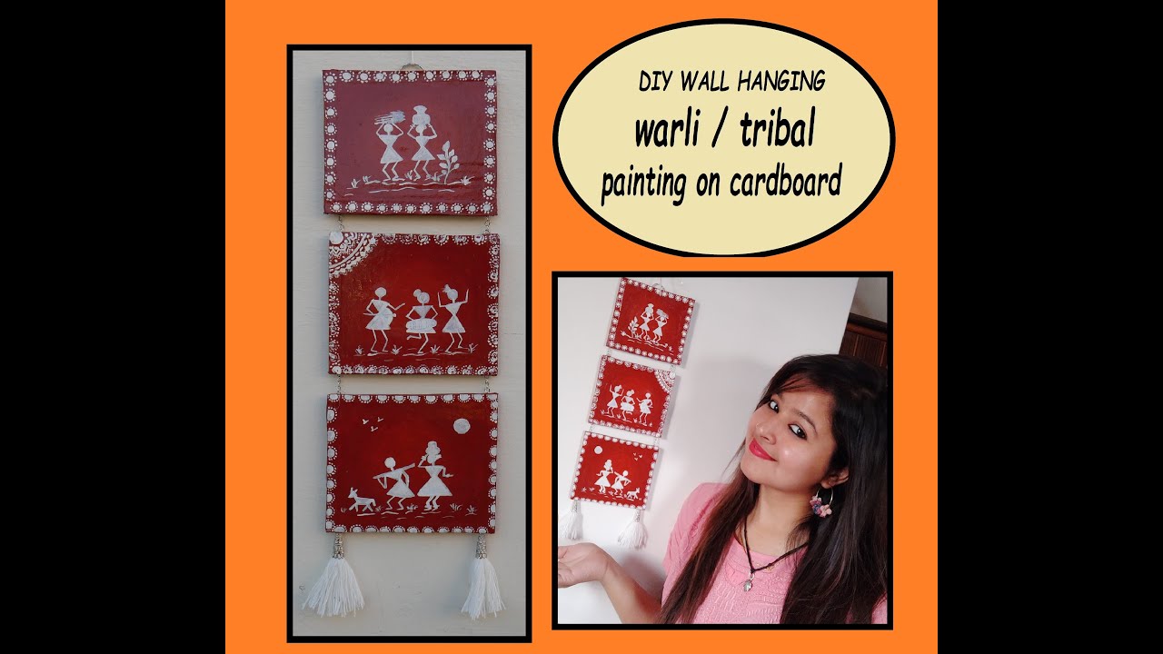 warli art / warli wall hanging / CARDBOARD painting art and craft ideas