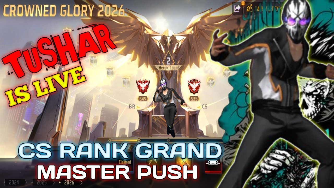TOP ONE CS RANK GRAND MASTER PUSH TUSHAR IS BACK FREE FIRE MAX 🔥 - YouTube