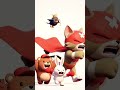 A 3-D cartoon-style illustration of a superhero animal in action