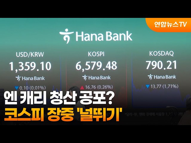 엔 캐리 청산 공포?…코스피 장중 '널뛰기' / 연합뉴스TV (YonhapnewsTV)