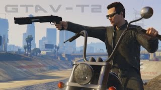 Terminator 2 - GTA V - Motorcycle Chase Scene