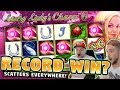 BIGGEST WIN OR FAIL?? 5 SCATTERS RECORD WIN ON LUCKY LADYS CHARM (MUST SEE)