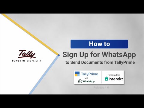 How to Sign up for WhatsApp to Send Documents from TallyPrime | TallyHelp