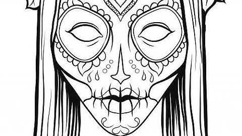 Sugar Skull Colouring Time-Lapse