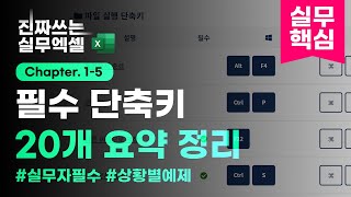 엑셀 필수 단축키 모음, 이 영상 하나로 총정리 하세요! | 진짜쓰는 실무엑셀 151