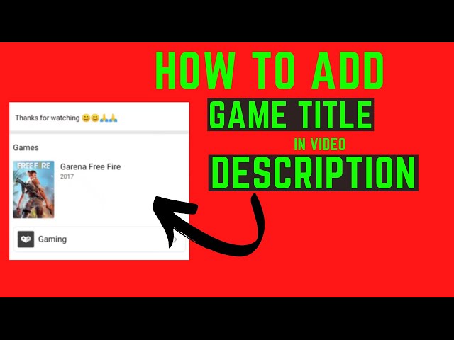 How To add Game Title in Video description, Free Fire game Titles add