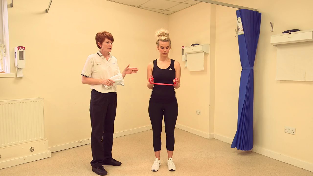 Shoulder external rotation standing - YouTube