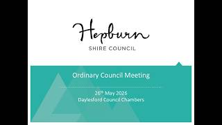 Ordinary Council Meeting 26th May 2026