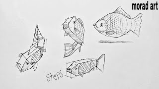 How to draw a fish step by step for beginners