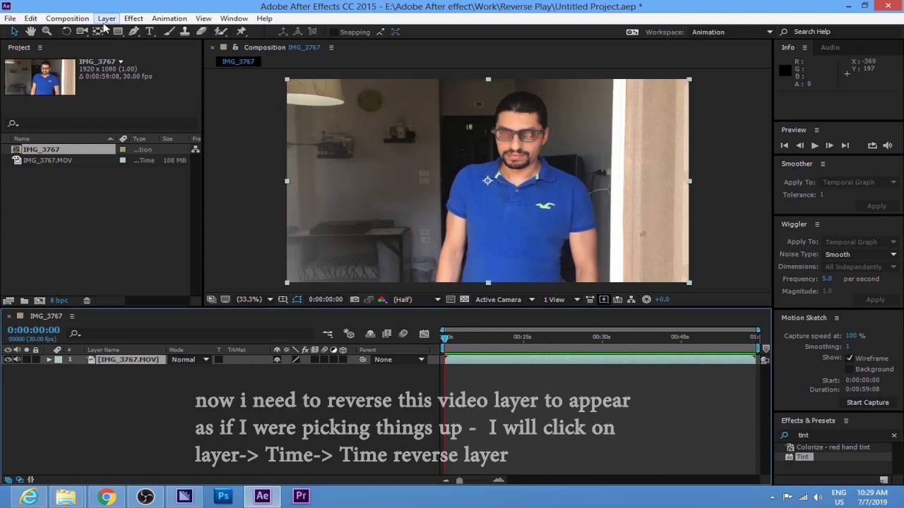 How To Reverse Video In Adobe After Effects [Tutorial] - YouTube