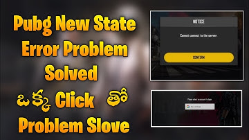 HOW TO FIX CANNOT CONNECT TO SERVER PROBLEM IN PUBG NEW STATE | TELUGU