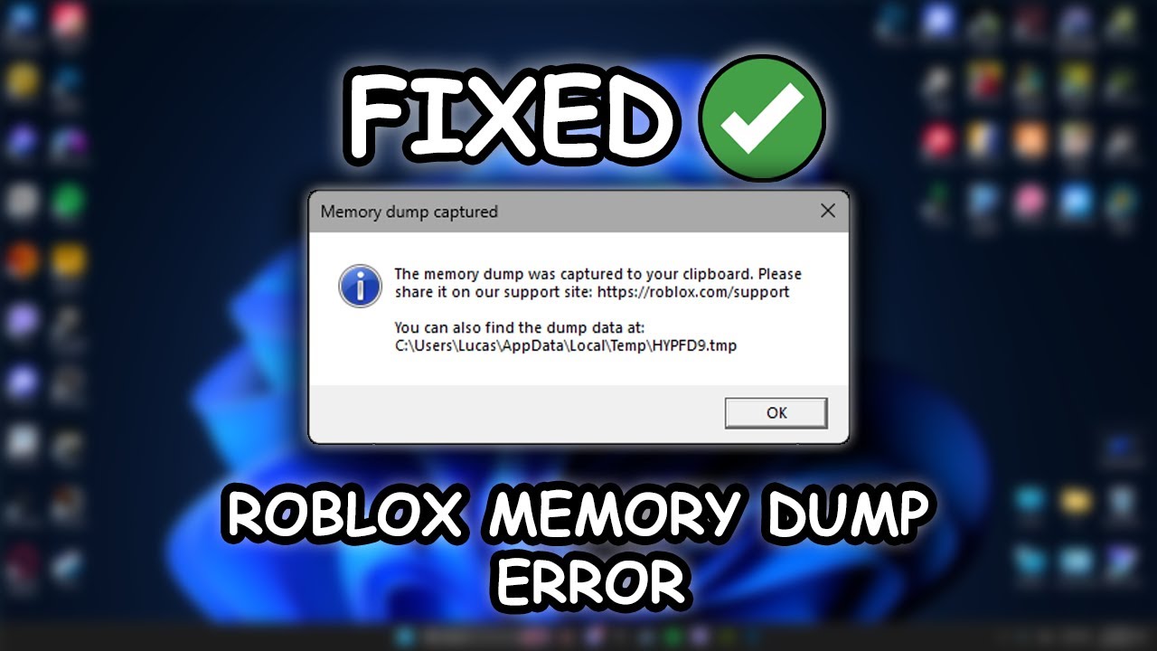 ROBLOX MEMORY DUMP ERROR ROBLOX ENCOUNTERED AN ERROR FIX YouTube 