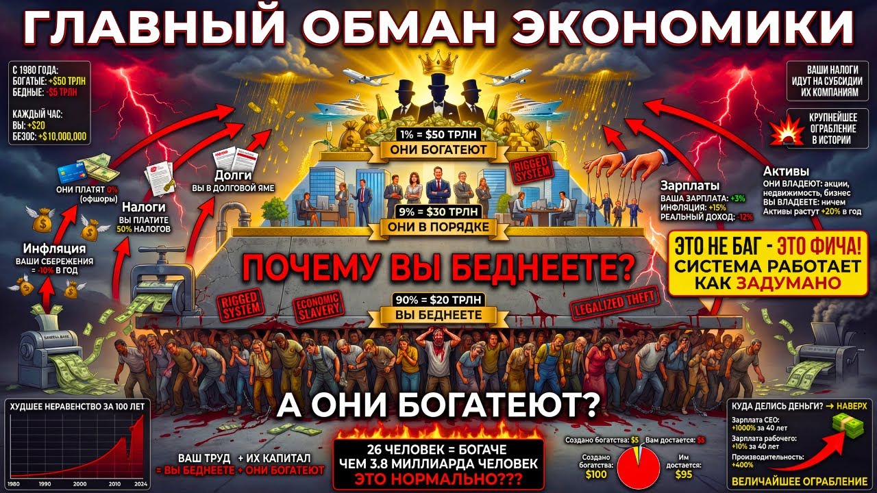 Почему 26 человек БОГАЧЕ ЧЕМ 3.8 МИЛЛИАРДА ЧЕЛОВЕК. ЭТО НОРМАЛЬНО?