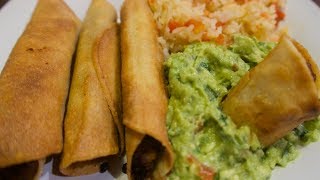 Flautas de carne molida + guacamole con mucho sabor