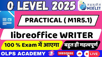 M1R5.1 O  LEVEL Practical Libreoffice Writer |बहुत ही महत्वपूर्ण #computer #libreoffice #ngi #olevel