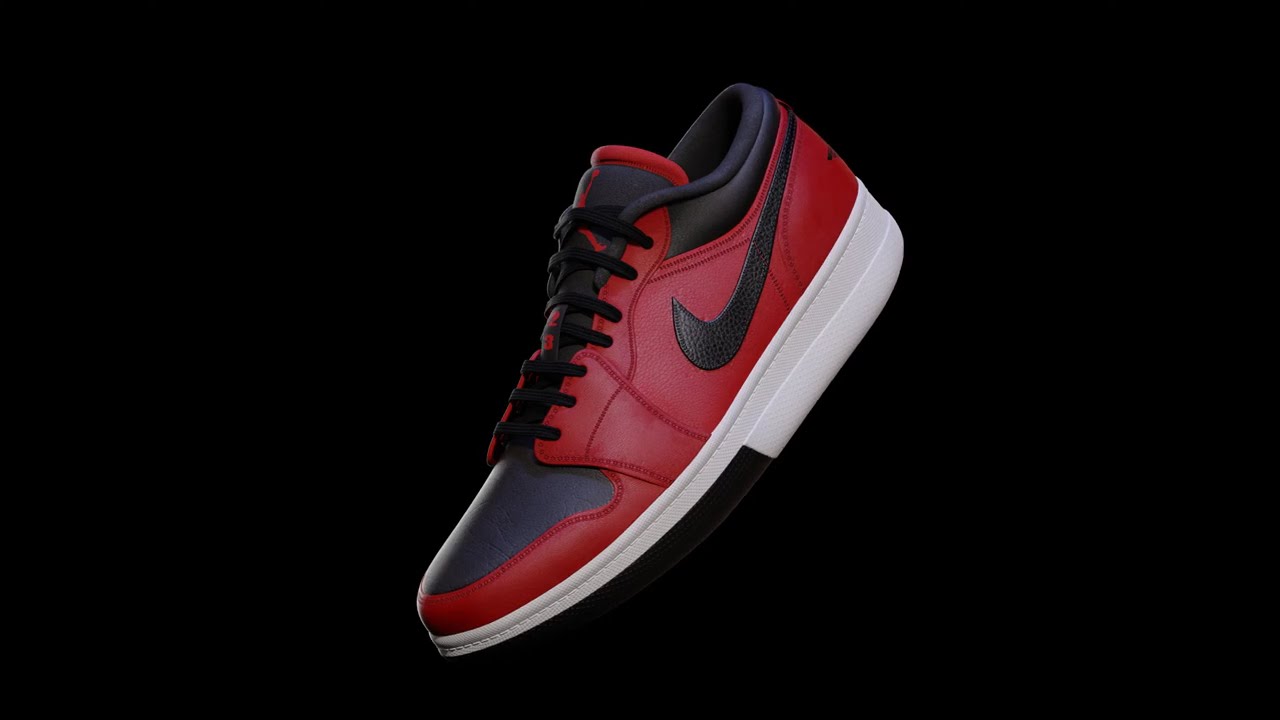 Nike Air Jordan 1 Low Red Concept Render with Keyshot