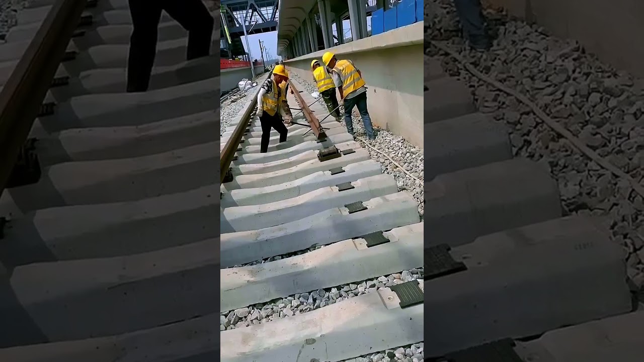 The process of installing railway tracks