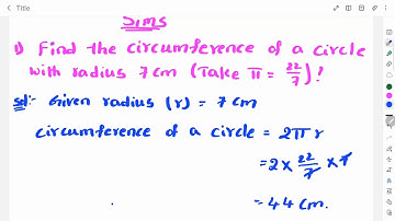 Find the circumference of a circle with radius 7cm (take  22/7 pi value)?