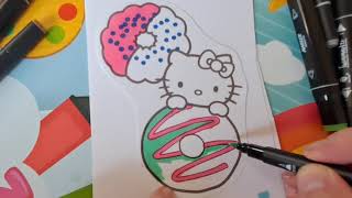 🦖 Hello Kitty  Coloring Page Easy Coloring for Kids 🎨
