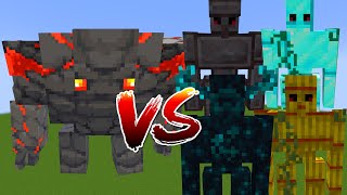 Redstone Golem vs All Golems Mob Battle in Minecraft