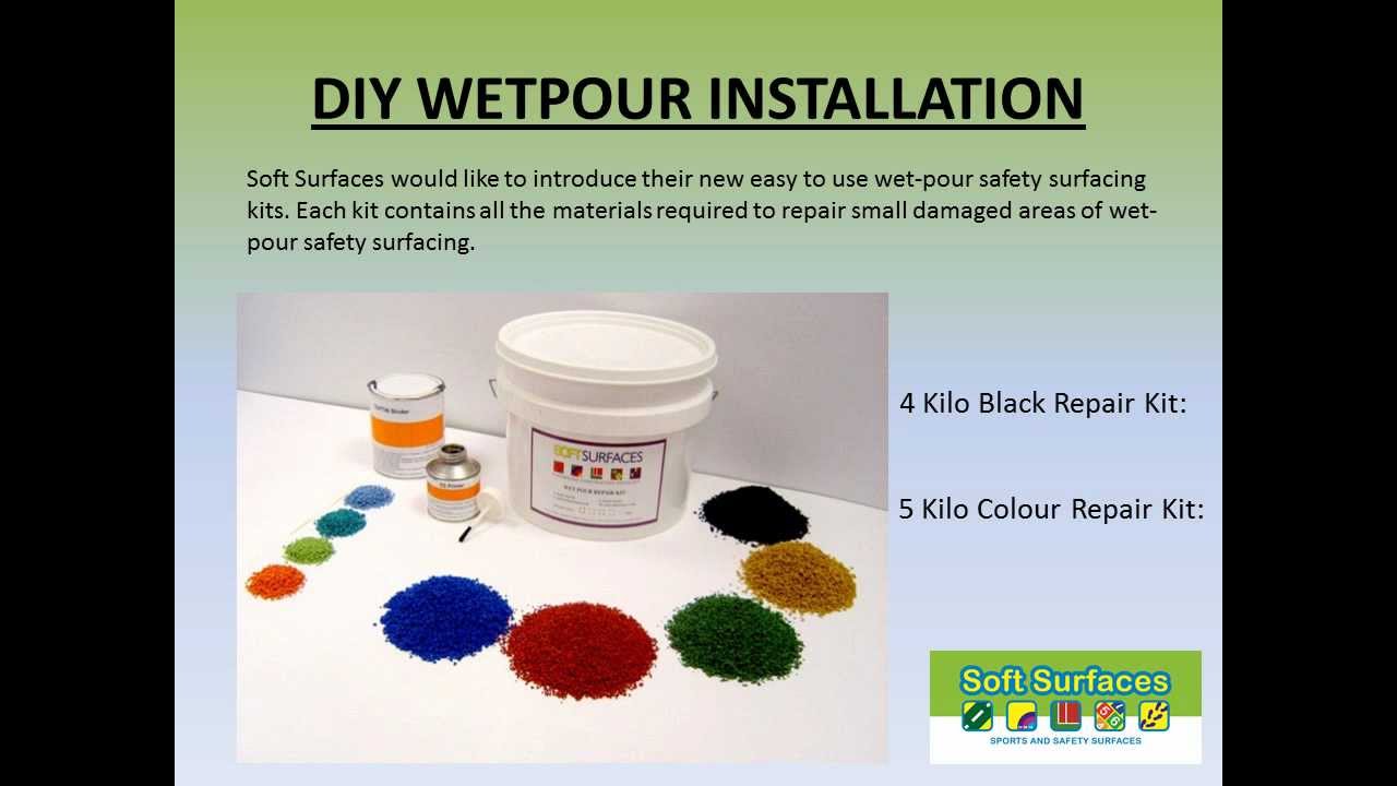 Rubber Surface Wetpour Safety Surface Repair Kit - YouTube