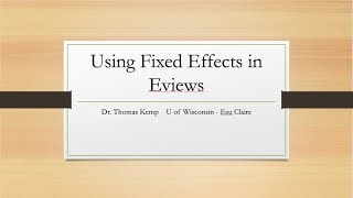 Fixed Effects in Eviews