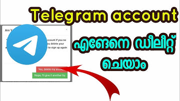 How to delete telegram account malayalam /telegram account delete 2025