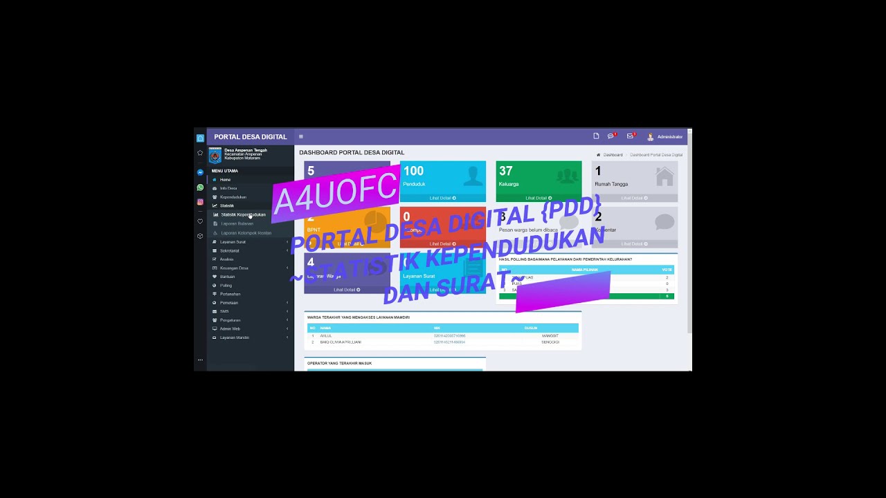 #5 Panduan Portal Desa Digital [PDD] - Statistik Penduduk dan Surat