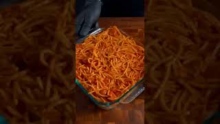 Ultimate Cheetos Puffs Baked Spaghetti With Sausages