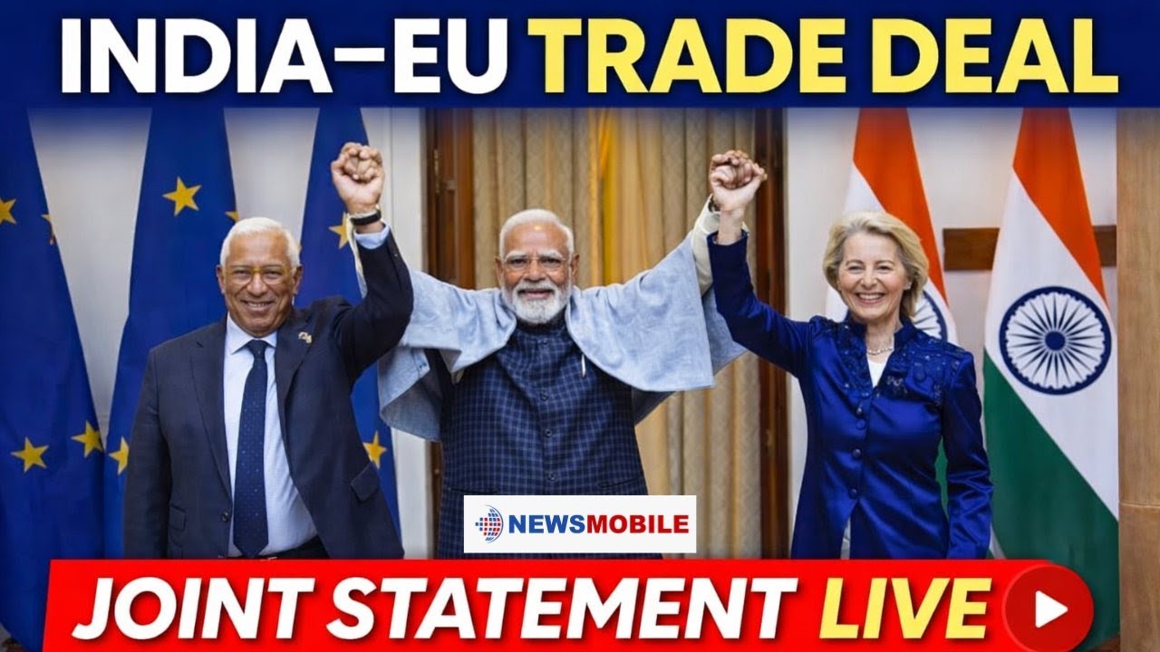 India–EU Trade Deal LIVE | PM Modi, EU Leaders’ Joint Statement - YouTube