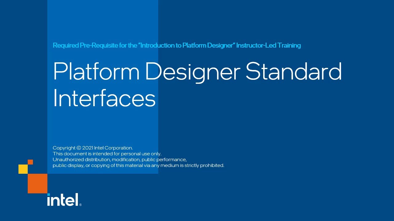 Platform Designer Standard Interfaces YouTube