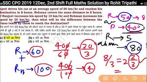 SSC CPO EXAM 2019 (12th December, 2nd Shift) Solved Maths Paper | 50 Questions | Rohit Tripathi
