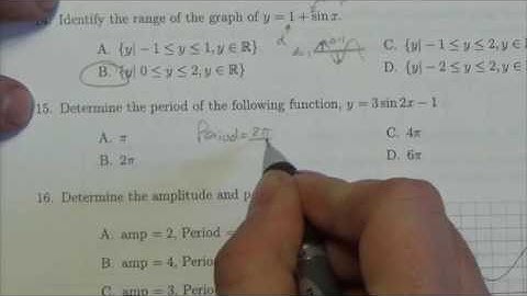 Math 30-2 Sinusoidal Functions Review MC#15