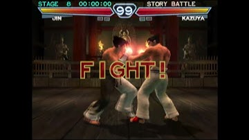 Tekken 4 PS2 2001 Cheats Code On For Jin Kazama Story Battle Walkthrough Razeen Natha