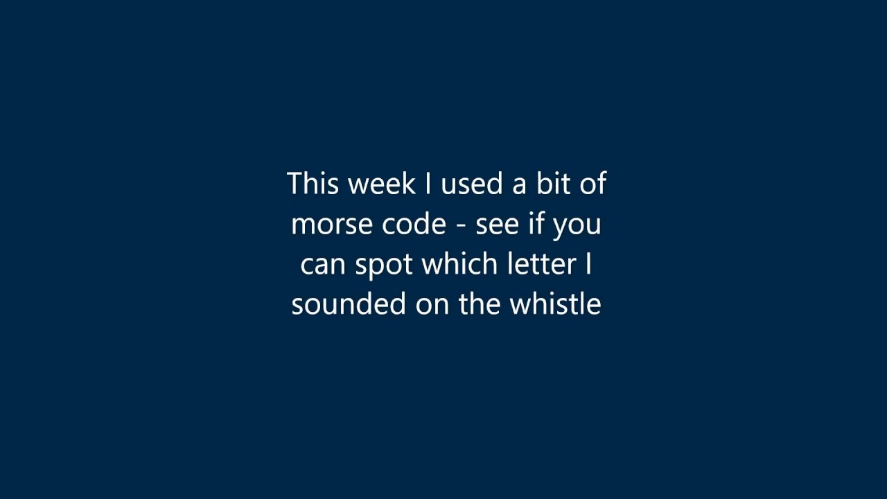 Morse whistles YouTube