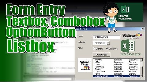 Form Entry Data Excel OptionButton Textbox Combobox pada Listbox