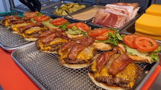 미국식 수제버거 베이컨 더블 치즈버거 / American style Bacon Double Cheeseburger - Korean street food