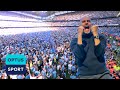 City fans storm the pitch manchester city win their fourthstraight title 
