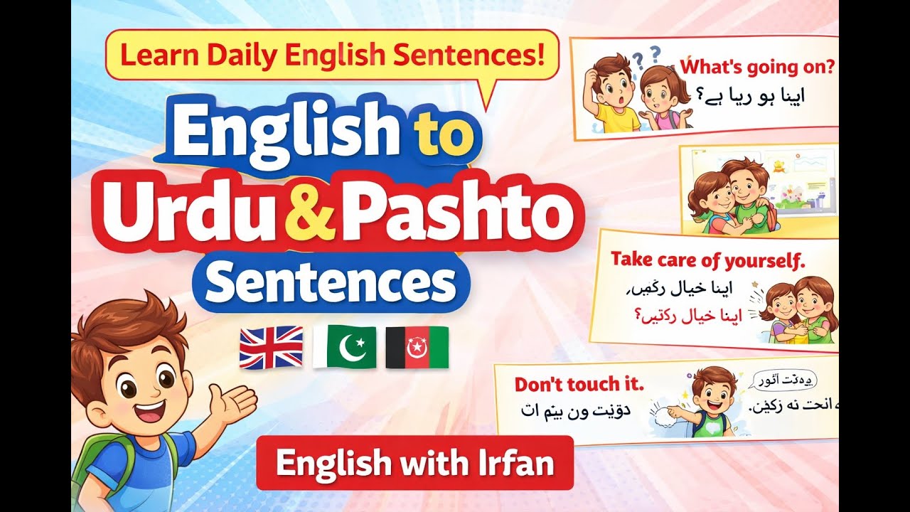 English to Urdu and Pashto Sentences | Daily Use English | English with Irfan