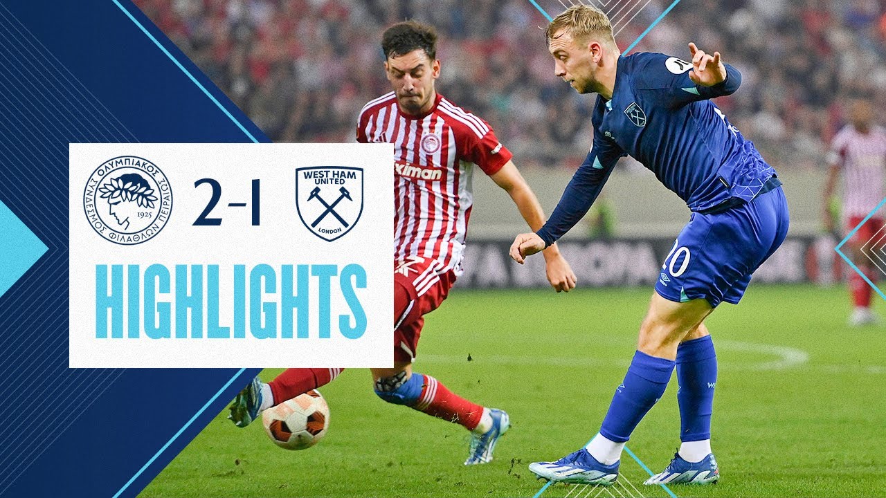 Olympiacos F.C. 2-1 West Ham  UEFA Europa League Highlights 