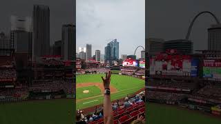 The first score of St. Louis Cardinals at the Home Stadium vs. Orioles - MLB, Major League Baseball