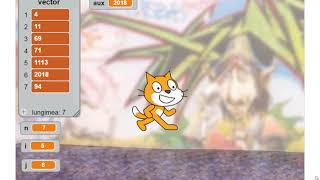 Sortarea unui vector in SCRATCH