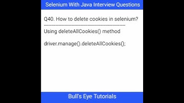 How to delete cookies in Selenium | Selenium with Java interview Questions and answers | #shorts