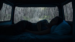 Gentle Thunder & Cozy Car Rain 🌧️ Natural Healing Sounds for Deep Sleep, Full Relaxation, ASMR