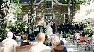 Beautiful wedding ceremony, in front of the Farm house at Stonefields Estate, Carleton Place, ON